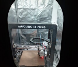 My heavily modified i3 mega in an enclosure, with new RGB lighting ( set to white)