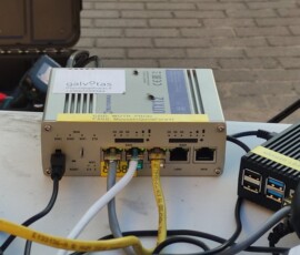 Testing setup, teltonika router, RPI4 to ssh into the teltonika and collect required data while also controlling the motor in the head